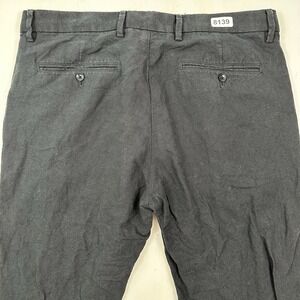 GAP Black Thick Linen‎ Cotton Pants Men Actual 36x32 Slim Leg Trousers Chino